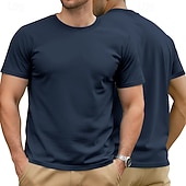 billige grunnleggende t-skjorter-Herre 100 % bomulls-T-skjorte Kort Erme Crew-hals Sommer Vår &amp; Vinter Helfarge عادي Mote Designer Grunnleggende Grunnleggende Ren Avslappet Feriereise Gate Kamel Grå Topp T-skjorte for menn