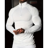 levne Běžecké tričko a tílka-Pánské Jednobarevné Koşu Tişörtü Stahovací tričko Jaro Podzim Zapni Dlouhý rukáv Rychleschnoucí Komprese Odvod vlhkosti Cvičení v tělocvičně Aktivní trénink Cvičení Černá Bílá sportovní oblečení