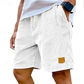 economico Pantaloncini casual-Per uomo Pantaloncini Estivi Pantaloncini casual Pantaloncini di velluto a coste Tasca Coulisse Elastico in vita Semplice Comodità Traspirante Corto All'aperto Vacanza Canotta sportiva Casual Nero