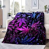 cheap Wall Tapestries-Blanket Fleece Throw Blanket for Couch Weed Leaf Classic Modern 3D Sofa Bed Decorative Warm Blanket Home Decor