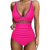 お買い得  ワンピースラッシュガード-女性用 ラッシュガード 水着 ワンピース 花 ソリッド レオプリント UVプロテクション 弾性ある ノースリーブ スイムウェア 水着 サーフィン 潜水 水泳 夏