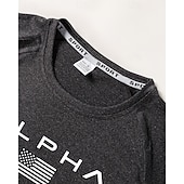 abordables T-shirts et Débardeurs de Course-Homme 250e anniversaire de l'Amérique Jour de l'Indépendance Lettre T-shirt de course T-shirt de compression Printemps Automne manche longue Séchage Rapide Compression Évacuation de l'Humidité