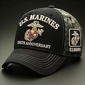  Vyšívaná čepice, vojenská maskáčová čepice k 250. výročí americké námořní pěchoty, pocta veteránům, výstroj námořní pěchoty, nastavitelná sportovní čepice pro muže a ženy