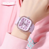 Недорогие Кварцевые часы-Подарок на День Матери SKMEI Мужские кварцевые часы Креативные минималистские модные повседневные светящиеся водонепроницаемые часы с мировым временем Силиконовые гелевые часы