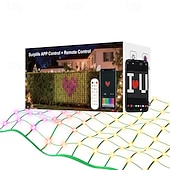  Luces de red para exteriores, funciones RGB y de bricolaje, luces de red inteligentes con 64 modos para decoración de patios con arbustos, impermeables para exteriores