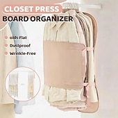 abordables Rangement et organisation-Organisateur de placard polyvalent en panneau de fibres, sac de rangement en panneau de fibres, cintres gain de place pour manteaux, costumes et doudounes