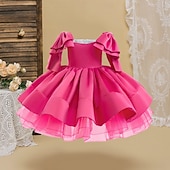 preiswerte Partykleider-Kinder Mädchen Partykleid Einfarbig Ärmellos Besonderer Anlass Geburtstag Niedlich Süß Polyester Midi Partykleid Sommer Frühling Kinder Rosa Rote Himmelblau