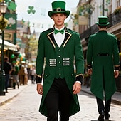 cheap Men's Clothing​-St. Patrick 2026 Leprechaun Irish Carnival Fancy Costume Tailcoat Medieval Adults' Men's Carnival Saint Patrick's Day Party Easy Carnival Costume Dress Up