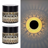 levne Venkovní nástěnná světla-2 ks venkovní solární vodotěsné kreativní duté válcové železné projekční nástěnné osvětlení, závěsné lucerny pro zahradu, dvůr, cestu, trávník, schodiště, krajinářské osvětlení, venkovní dekoraci