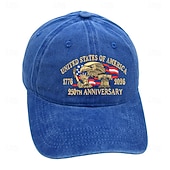 billige Tilbehør-Baseballcapen Frihetsgudinnen Amerikansk flagg Frihetsklokken Retro / vintage Arv Patriotisk 1776–2026 til Unisex Voksne Broderi for Uavhengighetsdag 4. juli utendørs Fritid / hverdag Parade
