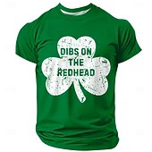  St Patricks Day Dibs On The Redhead Shamrock Funny Irish Green Mens Short Sleeve T Shirt Clothing Apparel S M L XL XXL XXXL