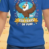 お買い得  アメリカ合衆国250周年-男の子 3D グラフィック 250周年 Tシャツ Ｔシャツ 半袖 3Dプリント 夏 春 スポーツ ファッション ストリートファッション 子供 4〜12年 クルーネック カジュアル 日常 アウトドア レギュラー