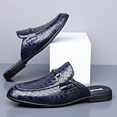 Недорогие Мужские клоги и мюли-Мужские красные лоферы из искусственной кожи, с текстурой под крокодиловую кожу, без шнурков, элегантная свадебная обувь, для торжественных случаев.