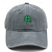 economico Cappellino da baseball da uomo-Unisex Cappellino da Baseball Blu chiaro Esercito verde Cotone Ricamato Protezione UV Clover Casual Quotidiano Casual Festa di San Patrizio Casuale Quotidiano San Patrizio Tinta unica Quadrifoglio