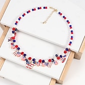  250e anniversaire des États-Unis Collier Occasionnel Adulte Unisexe Jour de l'Indépendance / 4 Juillet 4 Juillet Soirée Performance Se déguiser