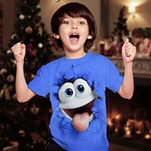 cheap Boy's 3D Funny Humor-Christmas Boys' 3D Cartoon T shirt Tee Short Sleeve Summer Spring Fashion Basic Kids 4-12 Years Crew Neck Outdoor Casual Daily Regular Fit