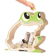 voordelige Reistassen &amp; handbagage-Houten spaarpot in de vorm van een dinosaurus voor jongens, transparante spaarpot met acrylvenster, creatieve spaarpot, cadeau spaarpot, nieuwjaars-, verjaardags- of doopcadeau voor peuters en meisjes