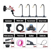 economico Innaffiamento e irrigazione-sistema di raffreddamento a nebulizzazione per esterni con ugelli di nebulizzazione regolabili a 360°, sistema di irrigazione e irrigazione automatico per giardino, patio, serra, raffreddamento e umidificazione