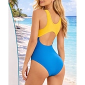 ieftine Rash guards One Piece-Pentru femei Costum de baie Costume de baie One Pieces Peteci Picior scurt Uscare rapidă Elastic Fără manșon Costume de Baie Costum de baie Surfing Plajă Înot Vară