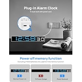 お買い得  スマートデコレーションライト-デジタル目覚まし時計、寝室用デジタル時計、10色に変化するナイトライト、DST、明るさ調節可能、ベッドサイド用ダイナミック音楽同期、ゲーミングPC &amp;テレビのバックライトストリップの装飾