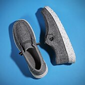 abordables Chaussures Décontractées à Lacets-Chaussures décontractées grises en maille pour homme, tige légère et respirante, semelle confortable et rembourrée, style décontracté moderne idéal au quotidien et en voyage.