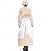  250-årsjubileum i USA 1800-tallet Det gamle vesten Prærie kjole Sett med panser og forkle Lange Ermer Pionerjente Kostymer i kolonistil Pioner Revolusjonskrigen Blomstret Kostyme Dame Halloween