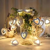 abordables Regalos-Cadena de luces LED con forma de corazón de San Valentín para una decoración romántica para bodas, fiestas, dormitorios y celebraciones del Día de San Valentín.