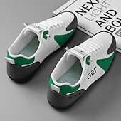 levne Pohodlné šněrovací boty-Pánské černo-béžové golfové tenisky, sportovní a pohodlné, ideální na golfová hřiště a aktivní pobyty