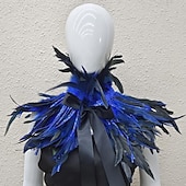 Χαμηλού Κόστους αξεσουάρ-Καρναβάλι 2026 Ρίο Καρναβάλι Σαμπά Αξεσουάρ Γυναικείου Ουράνιου Φτερού Κάπα με Σειρές Παγιέτας Πολύχρωμο Φτερό Ώμου Σα Shawl με Κορδέλα Δεσίματος Κοστούμι Επίδειξης Φεστιβάλ Βραζιλίας