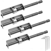 billige borkronesett-4 stk. fjærbelastet skrueholderbits, fallsikker skrutrekkerbits, universelt skruefesteverktøy, enhånds, skruerdriftsguide borespissholder for elektriker, mekaniker, gjør-det-selv-entusiast