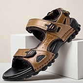 preiswerte Outdoor-Sandalen-Braune Herren-Wandersandalen für Outdoor-Aktivitäten, verstellbarer Riemen, strapazierfähige, rutschfeste Sohle, robuster Freizeitstil für Wandern, Reisen und Sommeraktivitäten