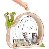 voordelige Reistassen &amp; handbagage-Houten spaarpot in de vorm van een dinosaurus voor jongens, transparante spaarpot met acrylvenster, creatieve spaarpot, cadeau spaarpot, nieuwjaars-, verjaardags- of doopcadeau voor peuters en meisjes