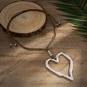 Χαμηλού Κόστους Κολιέ &amp; μενταγιόν-1 τεμ Κρεμαστά Κολιέ Κρεμαστό For Γιούνισεξ Καθημερινά Δρόμος Δώρο Δερμάτινο Κράμα Κουρελού Καρδιά