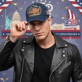 tanie Ameryka 250 kapeluszy-Męskie Kapelusz z okazji 250. rocznicy Stanów Zjednoczonych Czapka z daszkiem Kapelusz Czapka Truckera Czerwony Granatowy Poliester Nadruk Patriotyczny Moda Codzienny Ulica Codzienny Flaga Ameryki