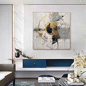 abordables Abstract Paintings-Handmade Oil Painting Canvas Wall Art Decoration Modern Abstract for Home Decor Stretched Frame Hanging Painting/Rolled Frameless Unstretched Painting