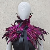 Χαμηλού Κόστους αξεσουάρ-Καρναβάλι 2026 Ρίο Καρναβάλι Σαμπά Αξεσουάρ Γυναικείου Ουράνιου Φτερού Κάπα με Σειρές Παγιέτας Πολύχρωμο Φτερό Ώμου Σα Shawl με Κορδέλα Δεσίματος Κοστούμι Επίδειξης Φεστιβάλ Βραζιλίας