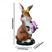halpa Maisemavalot-Pääsiäispupu tulppaaneilla ja perhoshartsihahmolla, ulkokäyttöön tarkoitettu aurinkoenergialla toimiva vedenpitävä puutarhakoriste, pihapolun nurmikon valaistus, söpö eläinpatsas maatilalle, maiseman