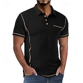 ieftine Polo clasic pentru bărbați-Bărbați Polo Cămașă de golf Casual Afaceri Clasic Manșon scurt Modă Culoare solidă Buzunar Nasturi Vară Primăvară Toate Sezoanele Fit regulat Negru Alb Roșu Vin Bleumarin Kaki Gri Deschis Polo