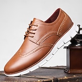 baratos Sapatos Oxford-Tênis casual masculino marrom – design elegante e confortável com cadarço, ideal para casamentos e eventos informais.