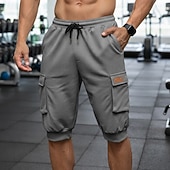 economico Scalda-muscoli-Per uomo Pantaloncini attivi Pantaloni capri Pantaloncini da tuta Shorts Pantaloncini Estivi Coulisse Elastico in vita Semplice Lunghezza al polpaccio Quotidiano All'aperto Abbigliamento casual alla