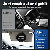 baratos Ganchos e Acessórios-Suporte para lata de tabaco de mascar para quebra-sol de carro, suporte para mascar de carro, suporte para quebra-sol de carro, acessório interno automotivo que economiza espaço, clipe de