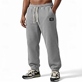 billiga Joggingbyxor-Herr Våffelstruktur Joggare Långbyxor Casual byxor Våffelbyxor Snörning Ensfärgat Komfort Fullängd Ledigt Dagligen Utomhus Semester Mode Svart Armégrön Elastisk