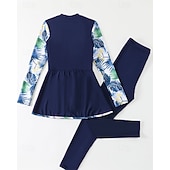 economico Rash Guards Interi-Per donna Standard Top sottomuta Tankini e bikini da surf Costumi da bagno Tropicale Con zip Protezione UV Elastico Manica Lunga Costume da Bagno Surf Immersione Nuoto Estate