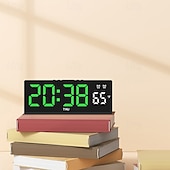 Недорогие Умные декоративные огни-Цифровые часы 3-в-1: настенные часы, настенный таймер, функциональные светодиодные часы, настольные часы, светодиодный цифровой будильник с отображением температуры для спальни, комнаты и домашнего