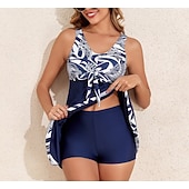 Недорогие Серфинг Танкини и Бикини-Жен. Купальный костюм Танкини 2 предм. Абстракция УФ-защита Эластичный Без рукавов Купальники Купальник Серфинг Дайвинг Плавание Лето