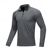abordables Camisetas y Tops de Correr-Hombre Color sólido Camiseta Running Camiseta Compresión Camiseta para correr Primavera Otoño Cerrar Manga Larga Secado rápido Compresión Dispersor de humedad Entrenamiento de gimnasio Entrenamiento