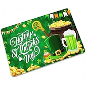 preiswerte Fußmatten-Fußmatte zum St. Patrick's Day, dekorative irische Feiertags-Eingangsmatte mit Kleeblättern und keltischen Mustern für festliche Heim- und Türdekoration