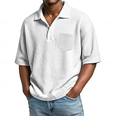 Χαμηλού Κόστους Κλασικό Πόλο Ανδρών-Ανδρικά Πουκάμισο γκολφ Μπλουζάκι πόλο με πλέξη βάφλα Causal Επιχείρηση Κλασσικά Κοντομάνικο Μοντέρνα Συμπαγές Χρώμα Σκέτο Κουμπιά Καλοκαίρι Άνοιξη Όλες οι εποχές Κανονικό