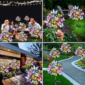 tanie Dekoracyjne światła-Oświetlenie solarne ogrodowe zewnętrzne wodoodporne dekoracyjne oświetlenie solarne zewnętrzne motyle kwiatowe dekoracja ogrodu patio trawnik, prezenty na Dzień Matki, mamy i kobiety