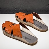 economico Sandali casual-sandali da uomo in similpelle marrone, tomaia cucita a mano, plantare comodo, stile casual rilassato, adatti per il tempo libero estivo e per l'uso interno